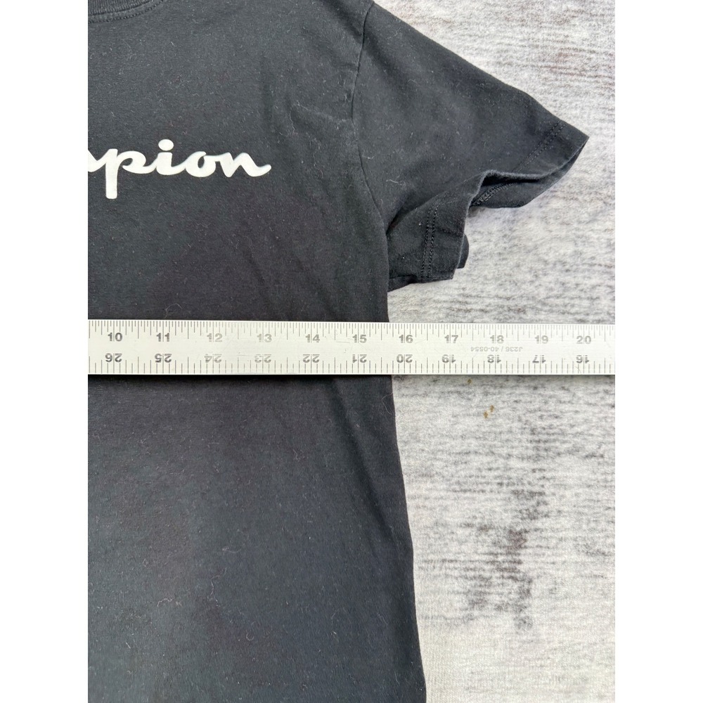 Champion Womens Black Graphic Script Logo Short Sleeve T-Shirt GT18H Small - Picture 6 of 6